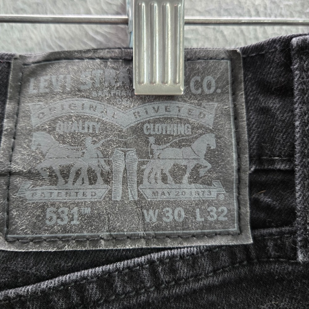 Levi's 531 Men Jeans 30X32 Black‎ Denim Athletic Slim Fit - Picture 7 of 12